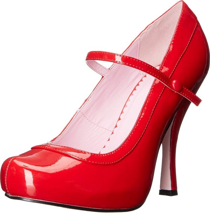 red platform mary janes