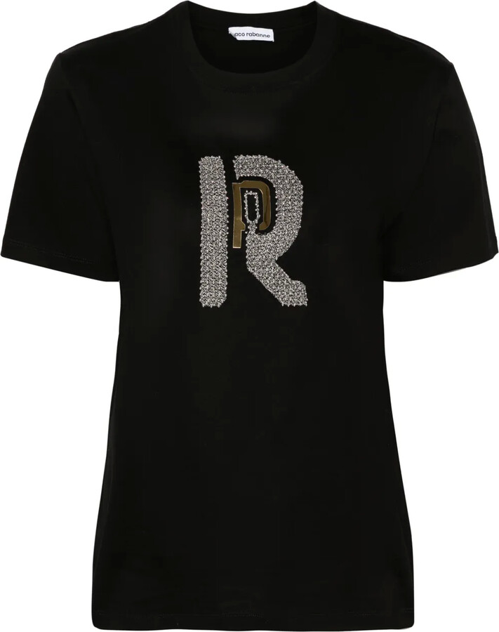 Rabanne bead-embellished cotton T-shirt