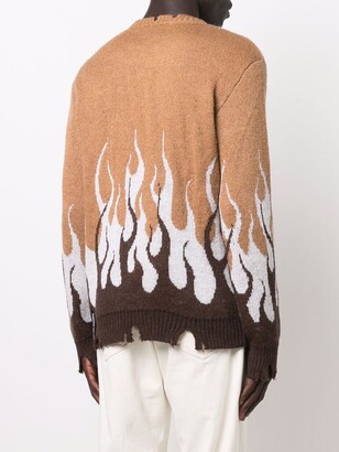 Vision Of Super Flame-Print Knitted Jumper