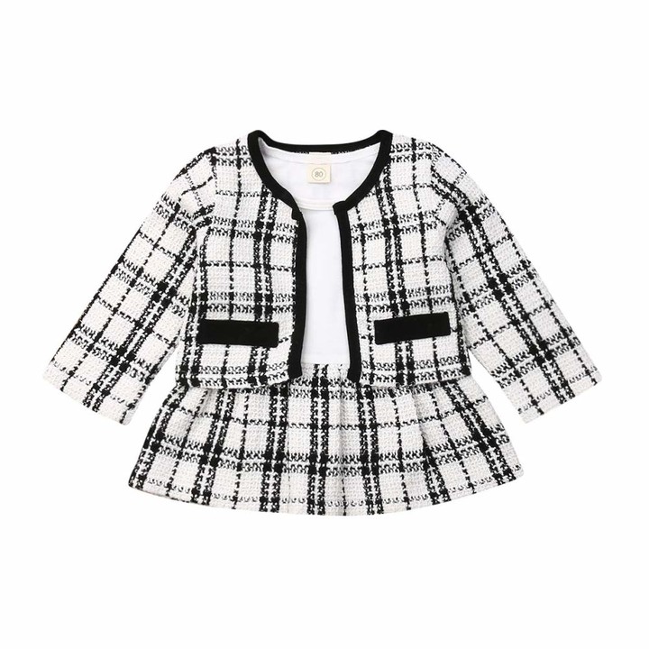 Dress Coat Spring Fall Double Ted, Toddler Trench Coat Black And White Blouse