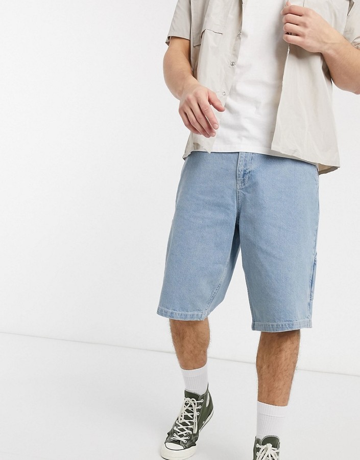 light wash jean shorts mens
