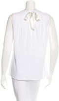 Thumbnail for your product : Miu Miu Bow-Accented Lace-Trimmed Top