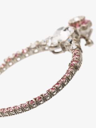 Miu Miu pink and silver tone crystal large hoop earrings