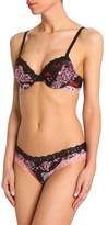 Thumbnail for your product : Just Cavalli Lace-trimmed Floral-print Stretch-knit Underwired Bra