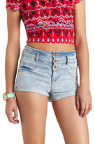 Thumbnail for your product : Charlotte Russe Refuge ""Hi-Waist Shortie"" Cuffed Denim Shorts