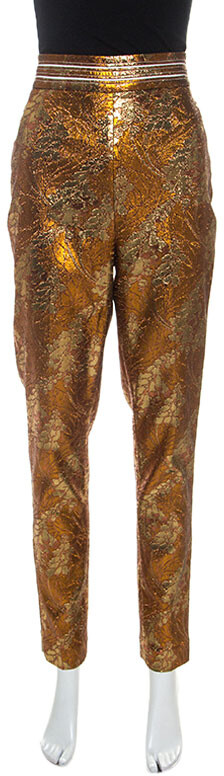 metallic stretch pants