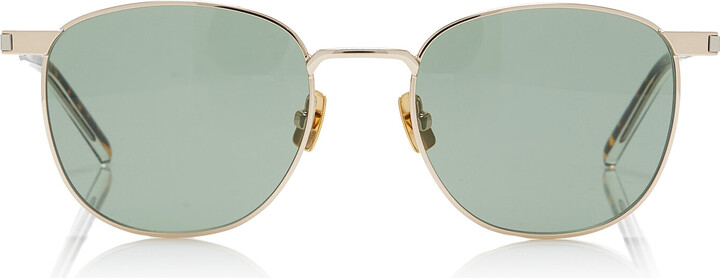 Saint Laurent Round-Frame Metal Sunglasses