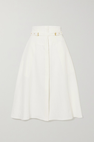 linen mid length skirts