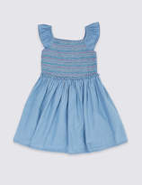 Thumbnail for your product : Marks and Spencer Pure Cotton Denim Shirring Dress (3 Months - 7 Years)