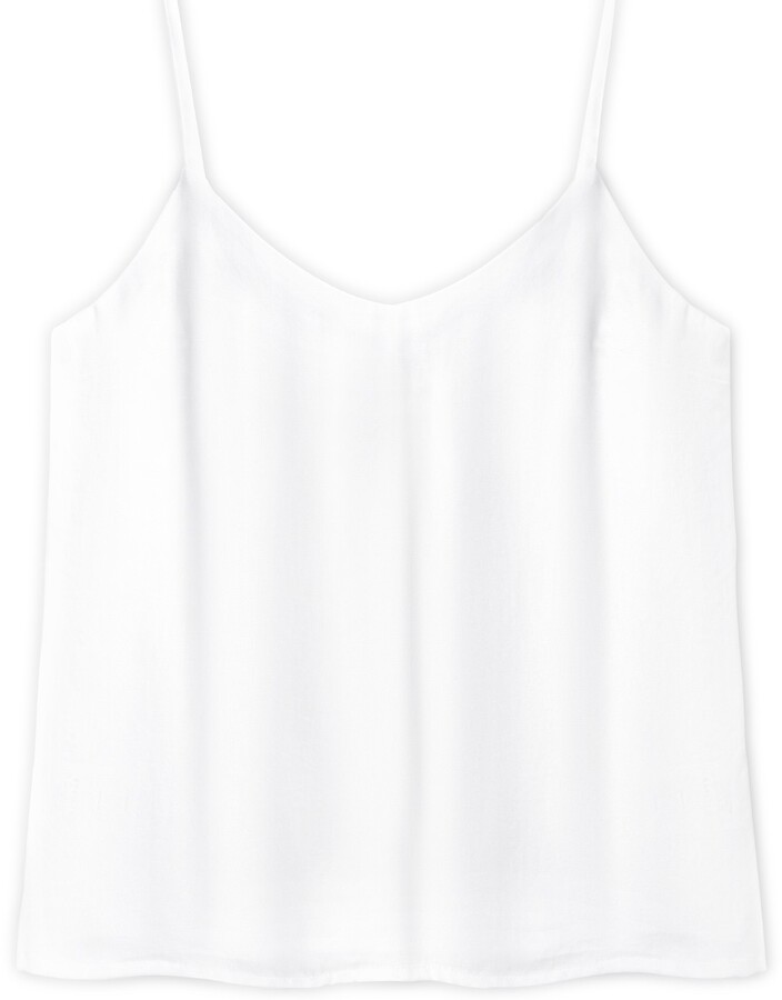 white spaghetti strap shirt