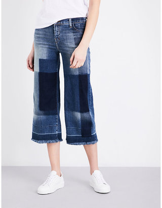 J Brand Liza frayed-hem cropped mid-rise jeans