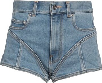 Thierry Mugler Lace-Panel Denim Shorts ShopStyle