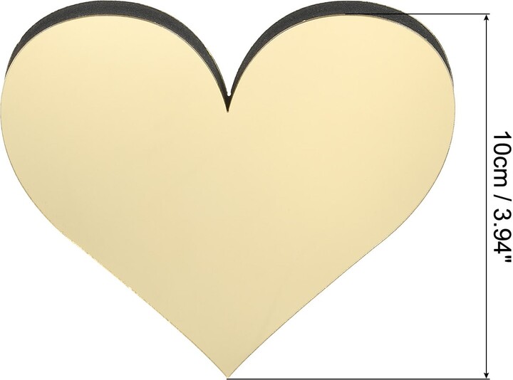 Unique Bargains 3D Acrylic Alphabet Mirror Wall Stickers Symbol Heart