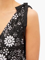Thumbnail for your product : Self-Portrait Floral-sequinned V-neck Tiered Dress - Black