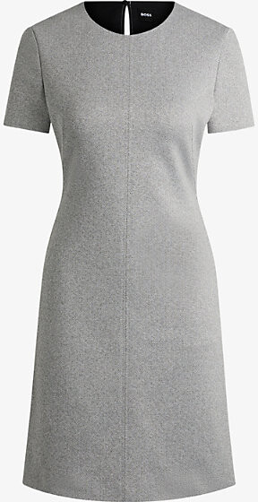 Womens Open Miscellaneous Round-Neck Short-Sleeve Stretch Cotton-Jersey Shift Dress 4
