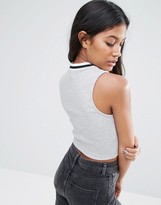 Thumbnail for your product : ASOS Crop Top With Stripe Tipping