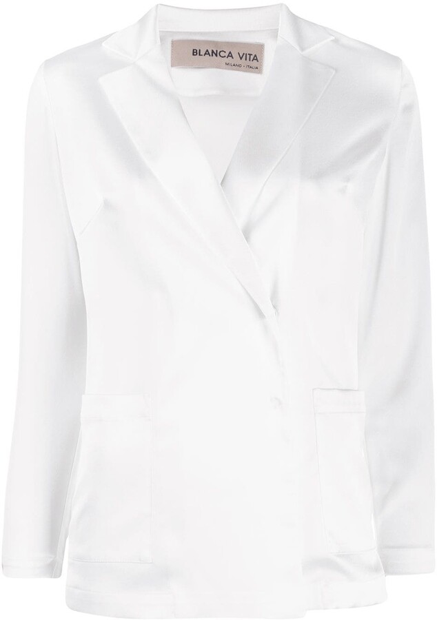 Satin white blazer Clearance
