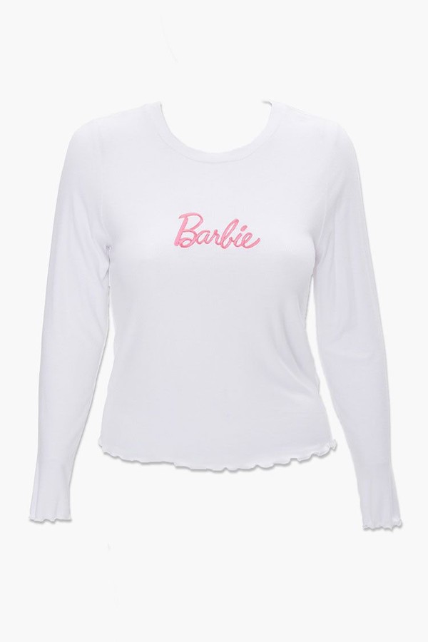 BARBIE LONG SLEEVE PINK BUTTERFLY TOP WITH FLARED SLEEVES 