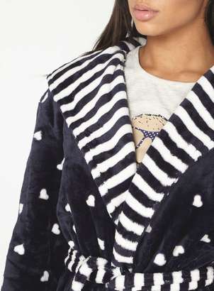 Navy Print Dressing Gown