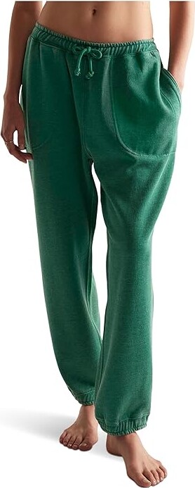 Free People Slow It Down Jogger Women's Clothing Rainforest Moss : LG (Women's 12), Cotton/Polyester