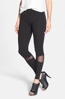 Thumbnail for your product : eric + lani Sheer Inset Cotton Jersey Leggings