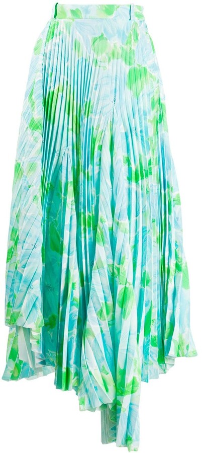 Balenciaga Dynasty floral-print pleated skirt - ShopStyle