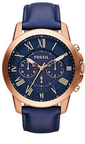 Thumbnail for your product : Fossil Grant Chronograph Stainless Steel & Leather Watch