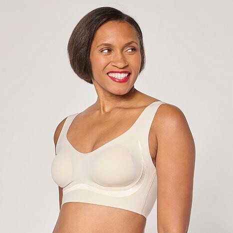 Ahh By Rhonda Shear Invisible Edge Satin-Trim Bra - Ivory/Off White - Size Small