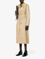 Thumbnail for your product : None Double-breasted ruched wool trench coat