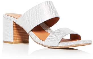 Kenneth Cole by Kenneth Cole Women's Cherie Snake Embossed Leather Block Heel Slide Sandals - 100% Exclusive