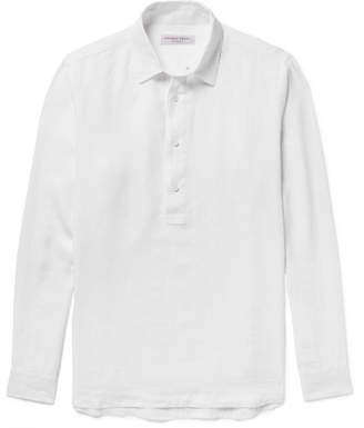 Orlebar Brown Ridley Slub Linen Half-Placket Shirt - Men - White