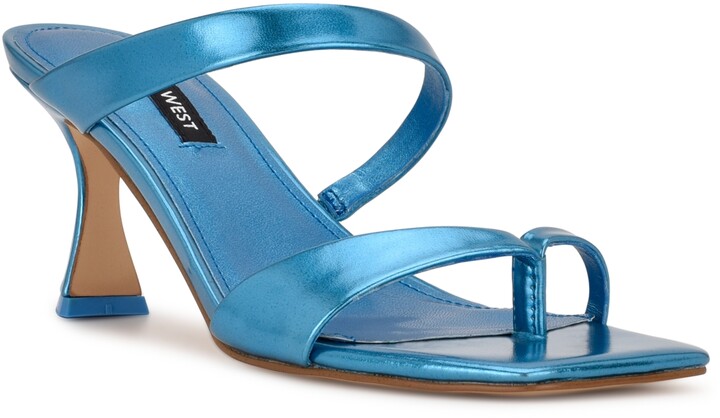 KKEPO& Brand Shoes Rhinestone Sandals Women Shoes Sandals 2019 Newest Summer Comfort Square Heel Shoes Woman Fashion Sandals Blue 9