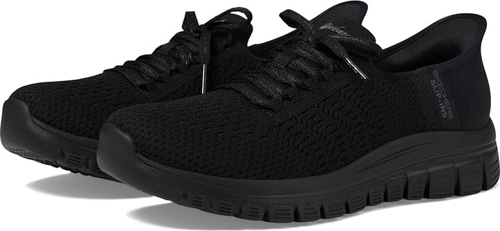 Skechers Graceful - First Blush Hands Free Slip-Ins Women's Shoes Black : 5 B - Medium Synthetic