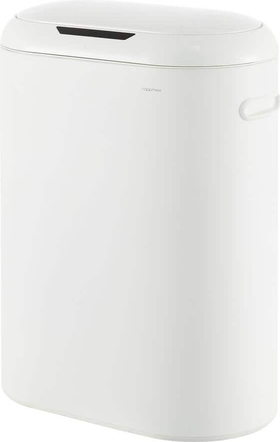 happimess Robo Kitchen 13.2-Gal. Slim Oval Motion Sensor Touchless Trash Can with Touch Mode, Cotton White