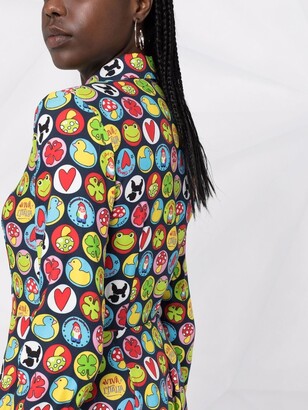 alessandro enriquez Graphic-Print Midi Shirt Dress