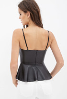 Thumbnail for your product : Forever 21 Forever21 Faux Leather Peplum Cami