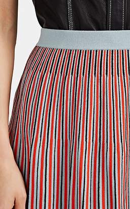 Proenza Schouler Women's Pleated Striped Jacquard Midi-Skirt - Blue Pat.