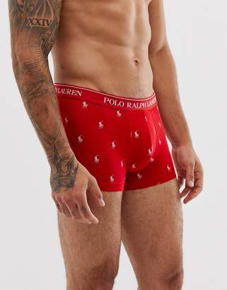 Polo Ralph Lauren 3 pack trunks in red all over logo print/blue/black with logo waistband