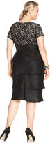 Thumbnail for your product : London Times Plus Size Lace Tiered Dress