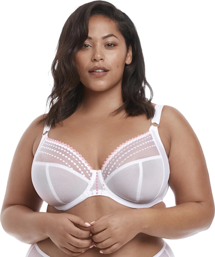 AISILIN Women's Front Closure Full Coverage Minimizer Underwire Plus Size  Unlined Bra White 34B at  Women's Clothing store
