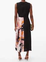 Thumbnail for your product : Roksanda Cora Asymmetric Pleated Silk-satin Dress - Black Multi