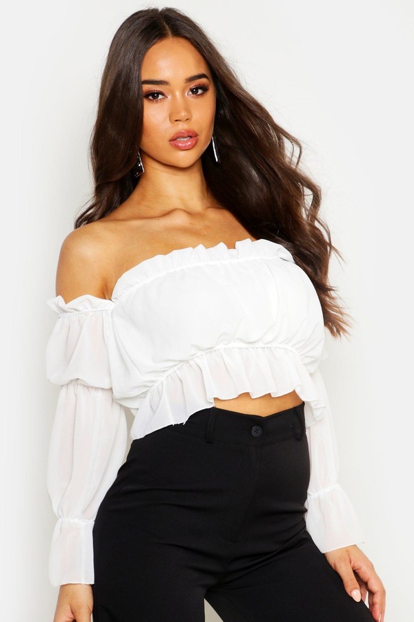 white bardot top size 18