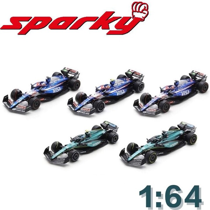 Spark 1:64 2024 F1 Aramco Team AMR24 No.18 L. Stroll 14 F. Alonso Visa Cash App RB VCARB Diecast Model Car