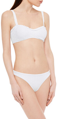 Vix Paula Hermanny Margot ruffle-trimmed perforated bikini top