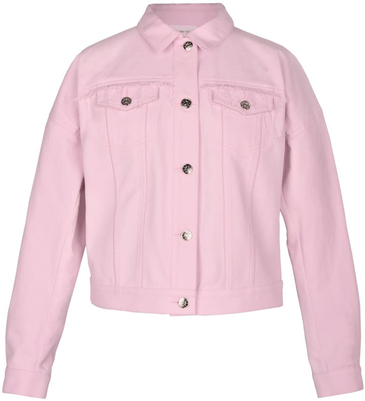 blush pink denim jacket