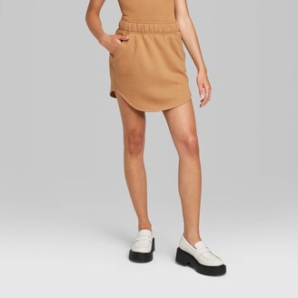 Wild Fable Women' Fleece Mini Skirt Light Brown 4X
