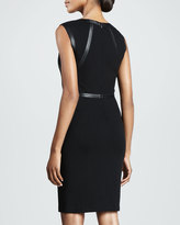 Thumbnail for your product : Lafayette 148 New York Overlook Leather-Trim Dress
