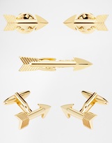 Thumbnail for your product : ASOS Tie Bar Collar Tip and Cufflink Set