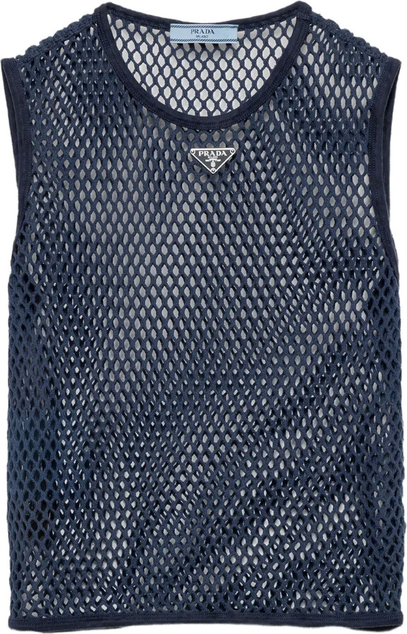 Prada Women's Blue Tops | ShopStyle