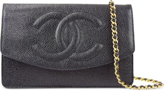 Chanel Quilted Boy Medium Trifold Flap Wallet Black Lambskin Aged Gold  Hardware